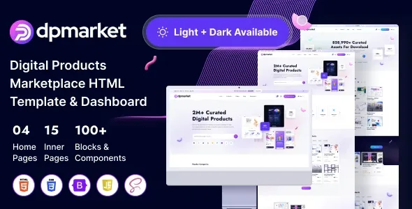 DpMarket – Digital Products Marketplace Html5 Template With Dashboard