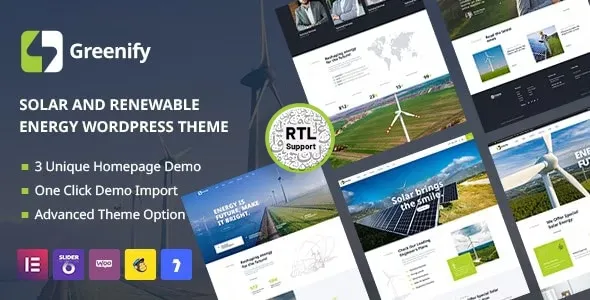 Greenify - Solar & Renewable Energy WordPress Theme