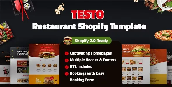 Testo - Fast Food Cafe Restaurant Shopify Theme Free Download