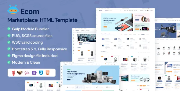 Ecom - Multipurpose Marketplace HTML Template + RTL + Dashboard