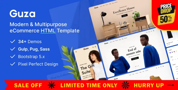 Guza - Modern Multipurpose eCommerce HTML Template