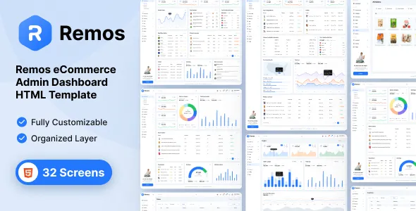 Remos eCommerce Admin Dashboard HTML Template