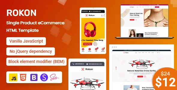 Rokon - Single Product eCommerce HTML Template