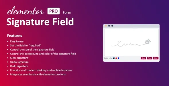 Signature Field for Elementor form v1.2.0 Free Download